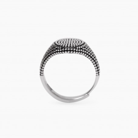 MABINA - COLLEZIONE FORTNIGHT - ANELLO CHEVALIER OVALE CON BORCHIE DA UOMO