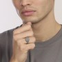 MABINA - COLLEZIONE FORTNIGHT - ANELLO CHEVALIER OVALE CON BORCHIE DA UOMO
