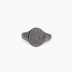 MABINA - COLLEZIONE FORTNIGHT - ANELLO CHEVALIER OVALE CON BORCHIE DA UOMO