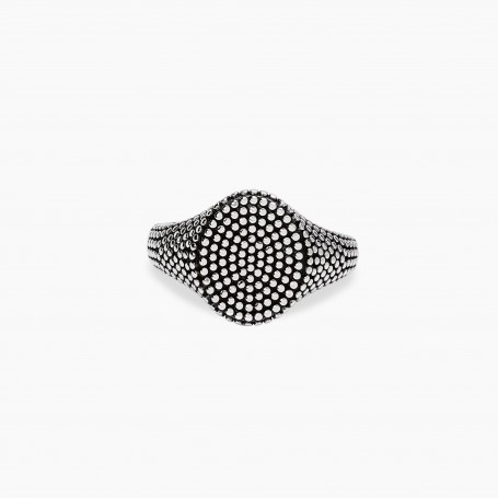 MABINA - COLLEZIONE FORTNIGHT - ANELLO CHEVALIER OVALE CON BORCHIE DA UOMO