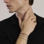 MABINA - COLLEZIONE WAY OUT - BRACCIALE REGOLABILE CON ELEMENTI ESAGONALI E ZIRCONI NERI