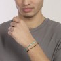 MABINA - COLLEZIONE IBIZA - BRACCIALE DA UOMO IN ARGENTO E DIASPRO TURCHESE