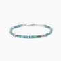 MABINA - COLLEZIONE IBIZA - BRACCIALE DA UOMO IN ARGENTO E DIASPRO TURCHESE
