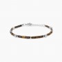 MABINA - COLLEZIONE IBIZA - BRACCIALE DA UOMO IN ARGENTO CON OCCHIO DI TIGRE