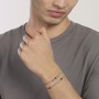 MABINA - COLLEZIONE THINKER - BRACCIALE DA UOMO REGOLABILE CON CATENA VENETA E ZIRCONI NERI