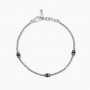 MABINA - COLLEZIONE THINKER - BRACCIALE DA UOMO REGOLABILE CON CATENA VENETA E ZIRCONI NERI