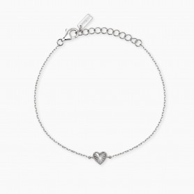 MABINA - COLLEZIONE VOILÀ - BRACCIALE IN ARGENTO CON CATENA FORZATINA E CUORE