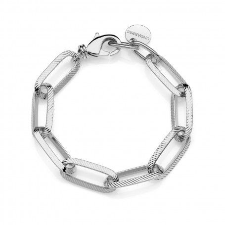 UNOAERRE - BRACCIALE CATENA ARGENTATA TRIANGOLI