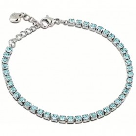 OPS - COLLEZIONE GLIMMER - BRACCIALE TENNIS CON PIETRE ACQUAMARINA