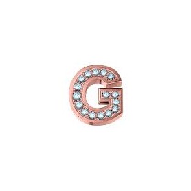 ELEMENTS - CHARM LETTERA G IN ORO ROSA E DIAMANTI BIANCHI