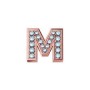 ELEMENTS - CHARM LETTERA M IN ORO ROSA E DIAMANTI BIANCHI