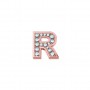 ELEMENTS - CHARM LETTERA R IN ORO ROSA E DIAMANTI BIANCHI
