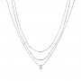 OPS - COLLEZIONE MULTI LINE - COLLANA MULTIFILO IN ACCIAIO CON CRISTALLO BIANCO