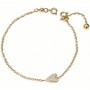 OPS - COLLEZIONE HEARTBEAT - BRACCIALE IN ACCIAIO DORATO CON CUORE E PIETRE BIANCHE