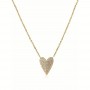 OPS - COLLEZIONE HEARTBEAT - COLLANA IN ACCIAIO DORATO CON CUORE CON PIETRE BIANCHE