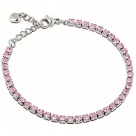 OPS - COLLEZIONE GLIMMER - BRACCIALE TENNIS CON PIETRE ROSA CHIARO