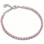 OPS - COLLEZIONE GLIMMER - BRACCIALE TENNIS CON PIETRE ROSA CHIARO