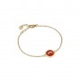 OPS - COLLEZIONE DOT - BRACCIALE CON CIONDOLO A BOTTONE IN SMALTO ROSSO E CRISTALLI