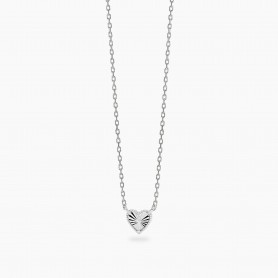 MABINA - COLLEZIONE VOILÀ - GIROCOLLO IN ARGENTO CON CATENA FORZATINA E CUORE