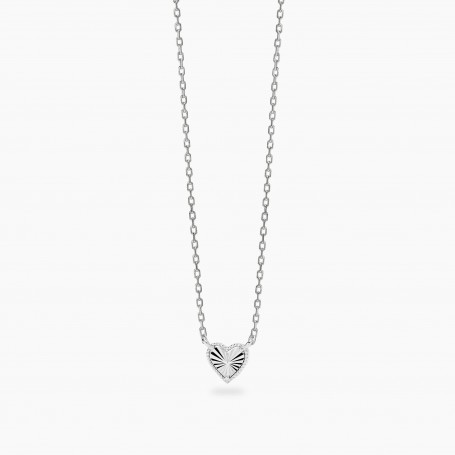 MABINA - COLLEZIONE VOILÀ - GIROCOLLO IN ARGENTO CON CATENA FORZATINA E CUORE