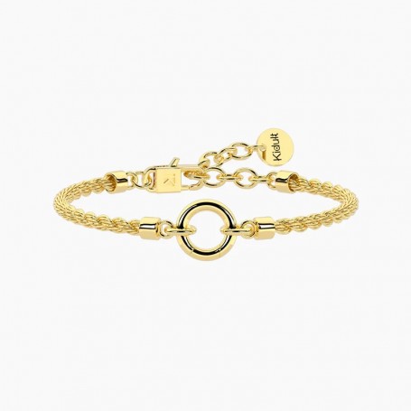 KIDULT - COLLEZIONE DUETTO - BRACCIALE COMPONIBILE CON CATENA CORDA IN ACCIAIO DORATO