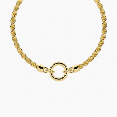 KIDULT - COLLEZIONE DUETTO - BRACCIALE COMPONIBILE CON CATENA CORDA IN ACCIAIO DORATO
