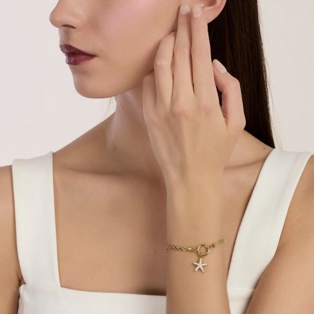 KIDULT - COLLEZIONE DUETTO - BRACCIALE COMPONIBILE CON CATENA CORDA IN ACCIAIO DORATO