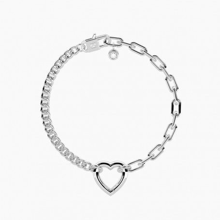 KIDULT - COLLEZIONE DUETTO - BRACCIALE COMPONIBILE CON CATENA GROUMETTE E A MAGLIE ALLUNGATE IN ACCIAIO