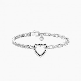 KIDULT - COLLEZIONE DUETTO - BRACCIALE COMPONIBILE CON CATENA GROUMETTE E A MAGLIE ALLUNGATE IN ACCIAIO