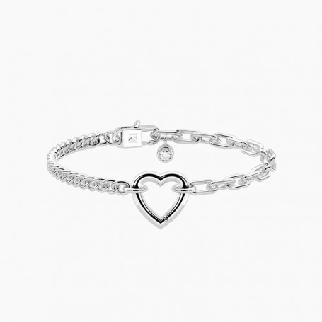 KIDULT - COLLEZIONE DUETTO - BRACCIALE COMPONIBILE CON CATENA GROUMETTE E A MAGLIE ALLUNGATE IN ACCIAIO