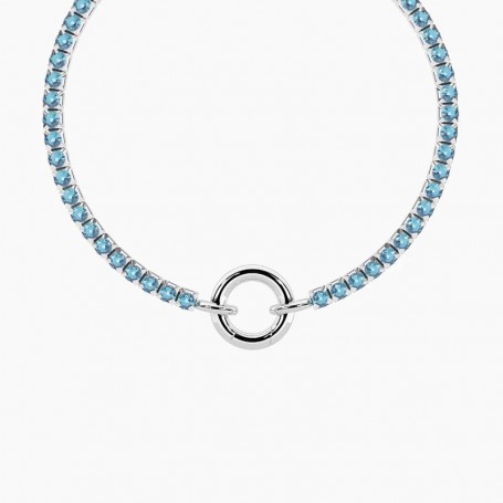 KIDULT - COLLEZIONE DUETTO - BRACCIALE TENNIS COMPONIBILE CON CRISTALLI AZZURRI