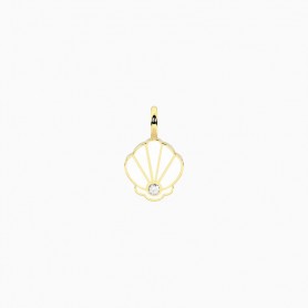 KIDULT - COLLEZIONE SYMBOLS - CIONDOLO DORATO A FORMA DI CONCHIGLIA CON CRISTALLI