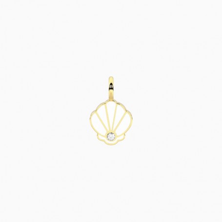 KIDULT - COLLEZIONE SYMBOLS - CIONDOLO DORATO A FORMA DI CONCHIGLIA CON CRISTALLI