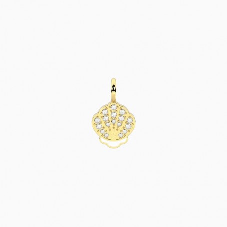 KIDULT - COLLEZIONE SYMBOLS - CIONDOLO DORATO A FORMA DI CONCHIGLIA CON CRISTALLI