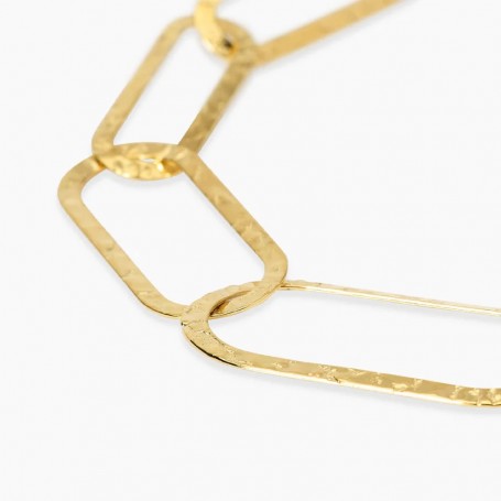 KIDULT - COLLEZIONE STYLE 83 - BRACCIALE CON MAGLIE DORATE MARTELLATE