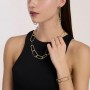KIDULT - COLLEZIONE STYLE 83 - BRACCIALE CON MAGLIE DORATE MARTELLATE