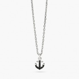 KIDULT - COLLEZIONE STYLE 41 - COLLANA CON CIONDOLO ANCORA IN CRISTALLI NERI