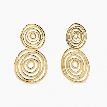 KIDULT - COLLEZIONE STYLE 63 - ORECCHINI DORATI CON PENDENTI VORTICE