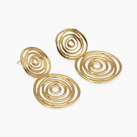 KIDULT - COLLEZIONE STYLE 63 - ORECCHINI DORATI CON PENDENTI VORTICE