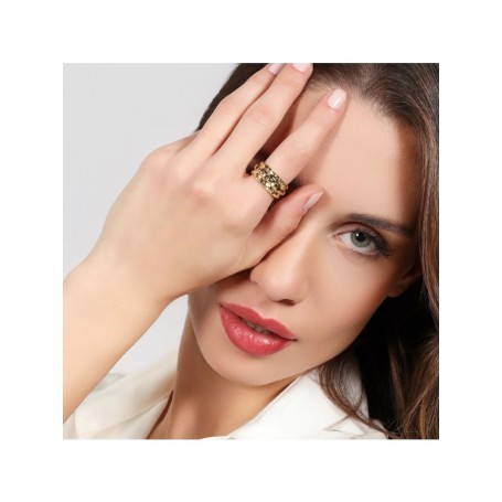 UNOAERRE - ANELLO SFACCETTATO DORATO
