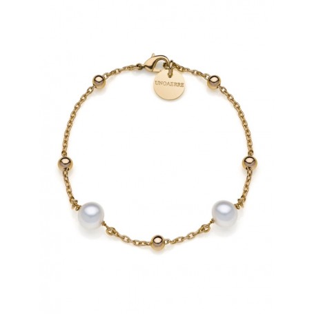 UNOAERRE - BRACCIALE DORATO PERLE NATURALI