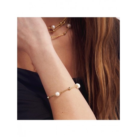 UNOAERRE - BRACCIALE DORATO PERLE NATURALI