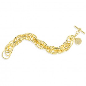UNOAERRE - BRACCIALE CATENA BIZANTINA AD ANELLI INTRECCIATI