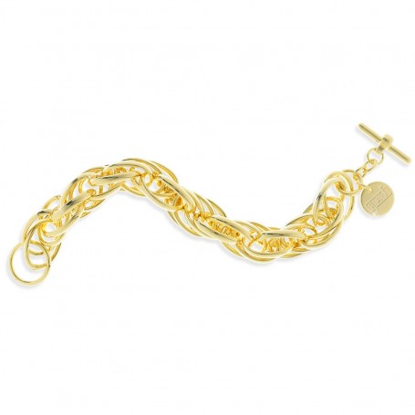 UNOAERRE - BRACCIALE CATENA BIZANTINA AD ANELLI INTRECCIATI