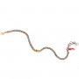 MANO J - BRACCIALE IN TITANIO E ORO ROSSO 9KT CON PUNTO LUCE, DIAMANTI BLACK E UNA CATENA GROUMETTE