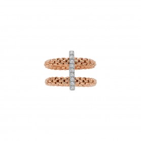 FOPE - ANELLO FLEX'IT DOPPIA FASCIA CON DIAMANTI