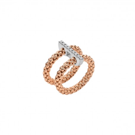 FOPE - ANELLO FLEX'IT DOPPIA FASCIA CON DIAMANTI