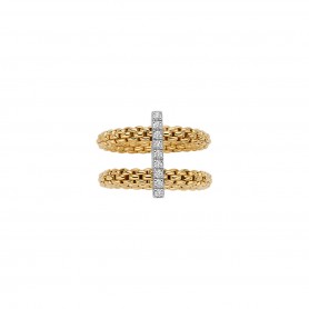 FOPE - ANELLO FLEX'IT DOPPIA FASCIA CON DIAMANTI