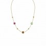 AMEN - COLLANA DUNE IN OTTONE DORATO CON TRE PIETRE COLORATE