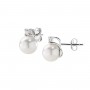 AMEN - ORECCHINI IN ARGENTO CON PERLA 8MM E ZIRCONE BIANCO